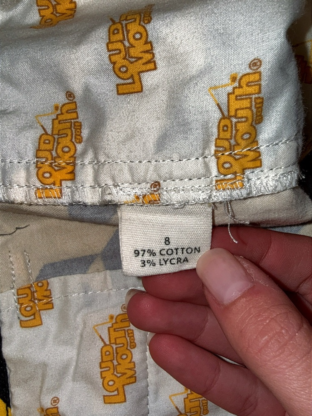 Loud Mouth Ladies Golfing Houndstooth Yellow Shorts Size: 8 excellent condition - Picture 7 of 8